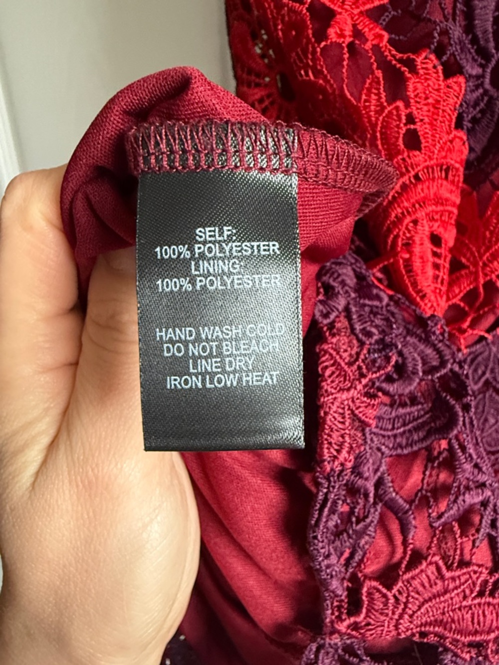 Lulus Season Of Joy Red Multi Lace Midi Dress - Size S - Picture 7 of 7